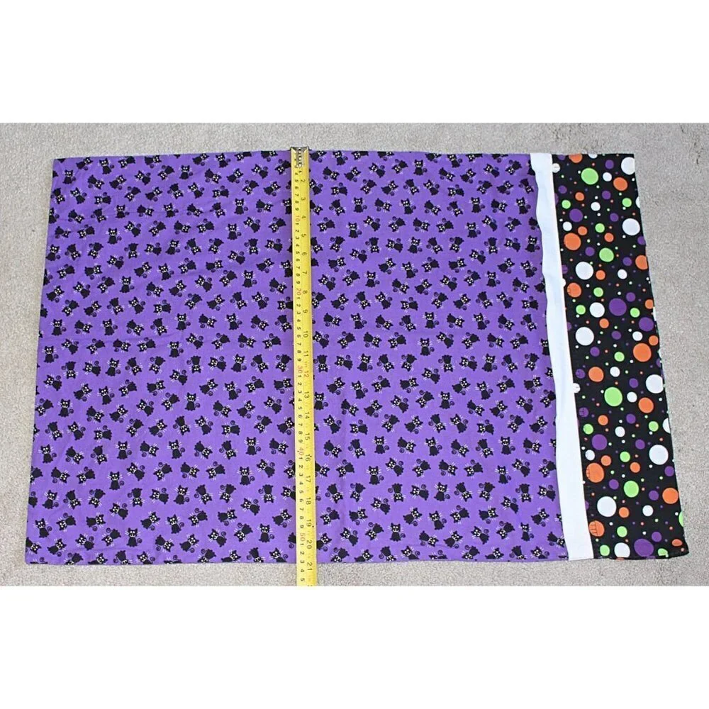 Scary Halloween Pillowcase - Black Cats with Purple Background